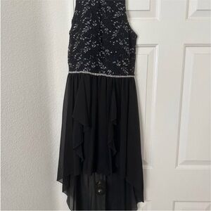 Black Lace High-Low Party Dress